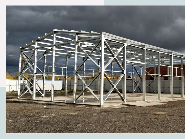 Двускатные ангары в Курганинск от 624 руб. за квадрат