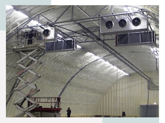 Оснащение ангаров в Курганинске